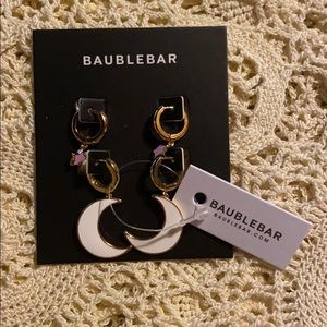 Baublebar 2 piece earrings. Moon and star